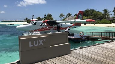 seaplane at the lux south ari atoll