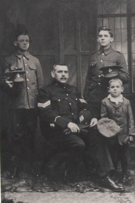 Daniel Thompson with sons William, Thomas and Jack